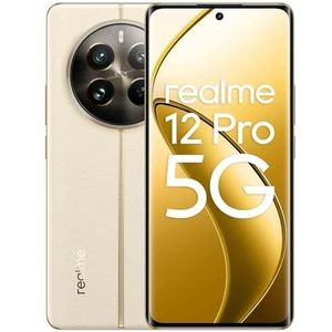 realme 12 Pro 5G Smartphone, 8 + 256 GB, Sony Portretcamera, 2 x optische zoom, IMX882 OIS camera, 6,7 inch 120 Hz Curved Vision Display, 67W Supervooc Charge, 5000mAh massieve batterij, beige