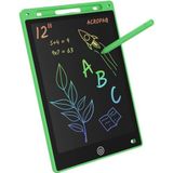 ACROPAQ LCD tekentablet - Wakker creativiteit aan met onze 12-inch groene LCD tekentablet - Draagbaar elektronisch tekenbord met kleurenscherm en stylus - Het ultieme cadeau voor aspirant-kunstenaars