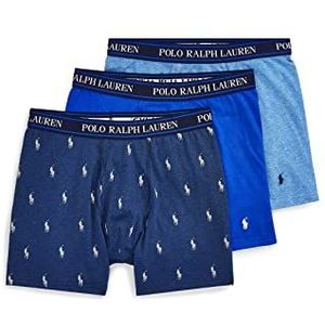 Polo Ralph Lauren Underwear Men's Stretch Classic Fit Boxer Briefs 3-Pack, Pale Royal/Monroe/Blue Saturn, M