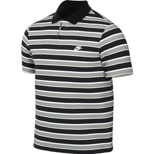Nike Top Heren Club Stripe Polo, Zwart/Wit, FN3896-010, 3XL