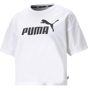 Puma Damen Crop Top ESS Cropped Logo Tee, White, XS, 586866