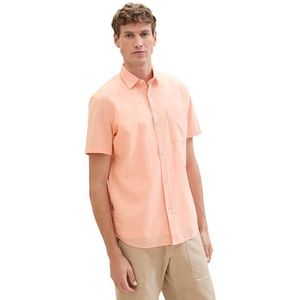 TOM TAILOR Denim Herenhemd, 34907 - Cadmium Bright Orange Chambray, M