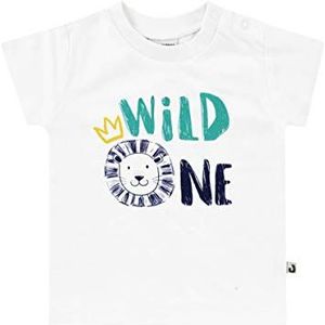 Jacky T-shirt voor jongens, maat: 86, leeftijd: 13-18 maanden, Lion The King, ringel blauw, 1219320, wit (wit 1000), 56 cm