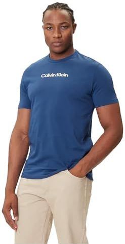 Calvin Klein - SS GLITCHED LOGO EU CLASSIC TEE - T-shirt - Blue Jean