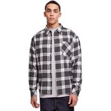 Urban Classics Boxy Dark Checked Shirt Longsleeve grijs-wit XL