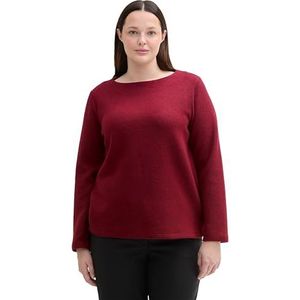 TOM TAILOR Plussize sweatshirt voor dames, 36489 - Deep Red Melange, 46 grote maten