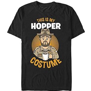 Netflix Unisex Stranger Things-Hopper Kostuum Organic Short Sleeve T-Shirt, Zwart, M, zwart, M