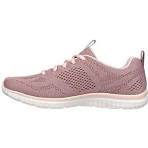 Skechers Dames Virtue Kind Favor Trainers, Mauve Mesh/roze trim, 8 UK, Mauve Mesh Roze Trim, 41 EU