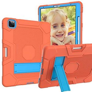 Hoesje voor Samsung Galaxy Tab A 8.4 2020 SM-T307 met 360 ° roterende standaard + lederen polsband [Heavy Duty] [Shock Proof] Robuuste hybride 3 lagen Armor Defender Kids Case