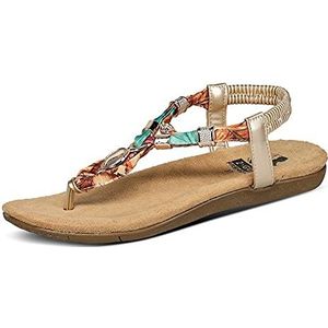 MUSTANG Dames 8018-805-699 platte sandaal, goud, 38 EU