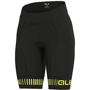 Alé Cycling Dames PRR Strada Fietsbroek, Zwart/Fluo Geel, XL