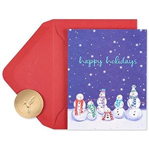 Papyrus Kerstkaarten Boxed, Happy Holidays Sneeuwpoppen - Glitter Gratis (20-Count)