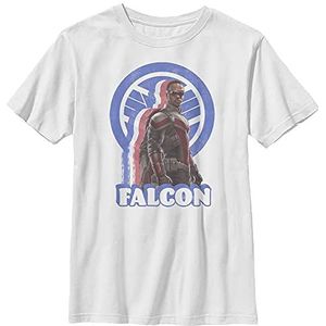 Marvel Jongens Distressed Falcon T-shirt, L, wit, L