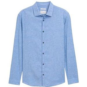 Tom Tailor - Overhemd - Lichtblauw - Linnen/Katoen/Elastaan