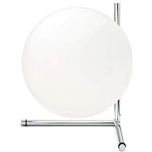 Collection Ic Table 2 tafellamp, frame van verchroomd metaal en diffuser van opaalglas, 205 W, 30 x 30 x 35 cm, chroom