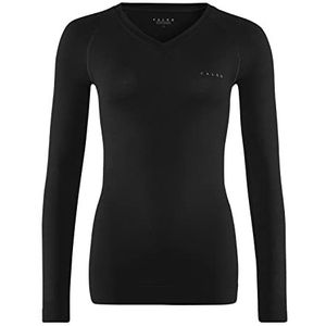 FALKE Dames Top van onderlaag Wool-Tech Light V Neck W L/S SH Wol Functioneel material Sneldrogend 1 Stuk, Zwart (Black 3000), XL