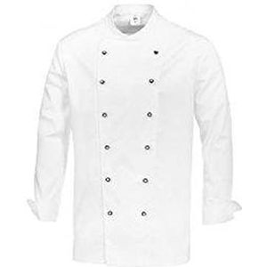 BP 1504-684 Heren kookjack met bijgeleverde borstzak van gemengde stof met stretchaandeel wit, maat M