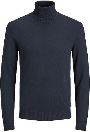 JACK & JONES heren Pullover trui Jjeemil Knit Roll Neck Noos, navy blazer, XXL