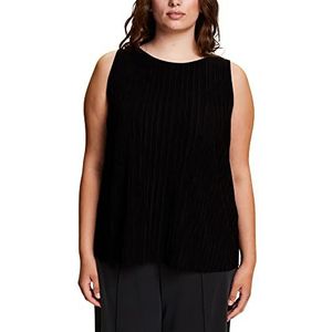 ESPRIT Curvy plissé-top van jersey, zwart, 50 NL