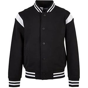 Urban Classics Kids Boys Inset College Sweat Jacket voor kinderen, zwart/wit, 134/140 cm
