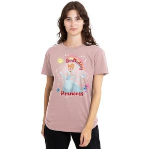 Cinderella Verjaardag prinses dames T-shirt, roze, X-Large, roze, XL