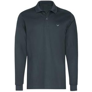 TRIGEMA Poloshirt met lange mouwen en manchetten, antraciet, M