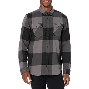 RVCA Flannel-overhemd voor heren, L/S, met button-down-kraag, Rvca L/S flanel/smoke, L