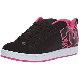 DC Shoes Court Graffik dames Sneaker, Sjabloon in zwart/roze, 38 EU