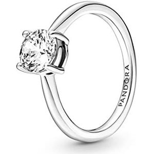 PANDORA Ring Timeless ""sprankelende steen"" zilver, zirkonia 190052C01 Pandora glinsterende solitaire ring in sterling zilver met zirkonia, mt. 58, 190052C01-58, sterling zilver, Zirkonia