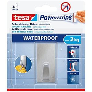 Tesa Powerstrips Waterproof Hooks L metaal rechthoekig
