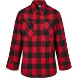Urban Classics Jongens Boys Checked Flanel Shirt, zwart/rood, 110/116 cm
