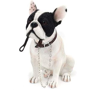 Lesser & Pavey Zittende Walkies Wit & Zwart Franse Bulldog, Wit/Zwart, H18cm