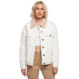 Urban Classics Sherpa jeansjas voor dames, oversized, Gebroken wit, XL
