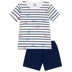 Petit Bateau Pyjacourt voor jongens, blauw/multico, 8 Jaren