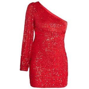 TEIMA One Shoulder-mini-jurk voor dames, rood, S
