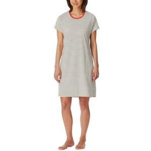 Schiesser Dames korte mouwen katoen modal sleepshirt Bigshirt-Nightwear nachthemd, Atlantisch blauw 181260, 48