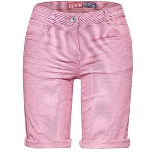 Cecil B377706 jeansshorts met strepen, Bloomy Pink, 34 W voor dames, Bloomy Pink, 34W