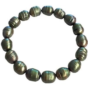 Comarco Sa Stretch armband van kleurrijke groene kralen, Eén maat, Steen, Parel