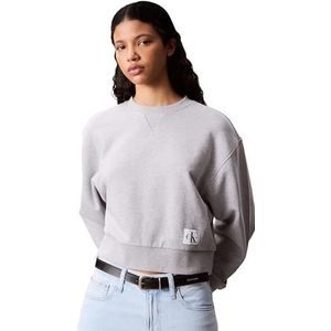 Calvin Klein Jeans Dames A - CRPPD BDG LG SWT LV047C911G sweatshirts, grijs (BC06 Grey Heather), XXS, Grijs (Bc06 Grey Heather), XXS
