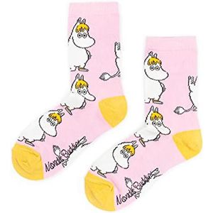 Snorkmaiden Idea Moomin Socks herensokken, lichtroze en geel, 36-42 EU