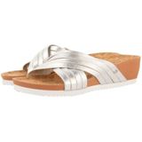 GIOSEPPO - Breage - Teenslippers - Zilver - Biologisch - Sleehak 5 cm