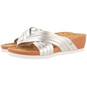 GIOSEPPO - Breage - Teenslippers - Zilver - Biologisch - Sleehak 5 cm