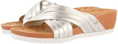 GIOSEPPO - Breage - Teenslippers - Zilver - Biologisch - Sleehak 5 cm