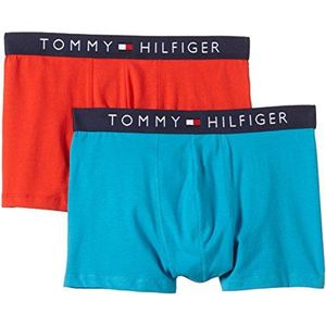 Tommy Hilfiger Heren boxershorts Keel Trunk 2Pack, Blauw (Caribbean Sea-pt/High Risk Red-pt), L