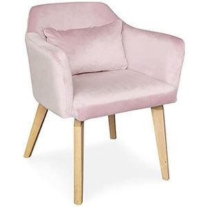 Menzzo Gybson fauteuil, velours, roze, 59
