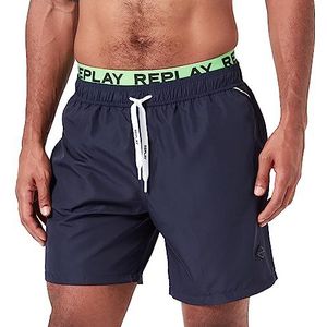 Replay Heren LM1124 Boardshorts, 085 Blue, L, 085 Blauw, L