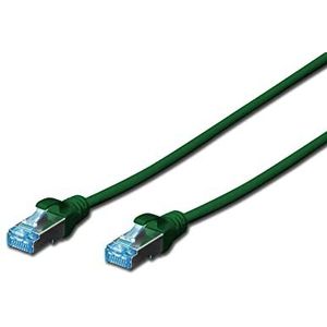 DIGITUS LAN kabel Cat 5e - 1m - CCA Netwerkkabel Met RJ45 - SF/UTP Afgeschermd - Compatibel met Cat-6 & Cat-5 - Groen
