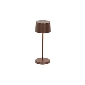 Zafferano, Olivia Micro Lamp, Snoerloze, Oplaadbare Tafellamp met Touch Control, voor Binnen en Buiten, Dimmer, 2200-3000 K, Hoogte 20 cm, Kleur Corten