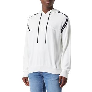 Armani Exchange Men's Ninety one Logo, Hoodie, Cuffed Sleeves, Sweatshirt, Wit, M, off-white, M