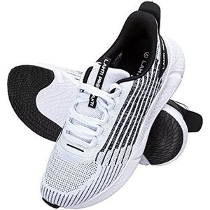 Lahti PRO Schoenen heren hardloopschoenen | Maat: 44 | Kleur: Wit | Sneaker Outdoor Sportschoenen Vrijetijdsschoenen Gymschoenen Wandelschoenen Joggingschoenen Ademend Straat Running Shoes